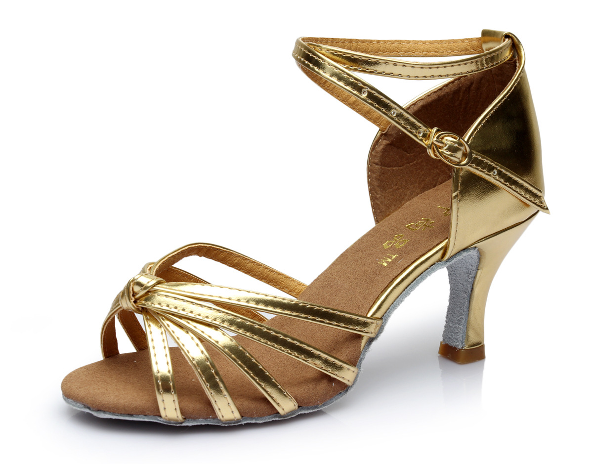 women latin dance shoes 801 Golden color